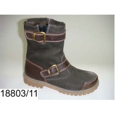 Kids' brown nubuck warm boots, model 18803-11