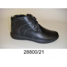 Kids' black leather boots, model 28800-21