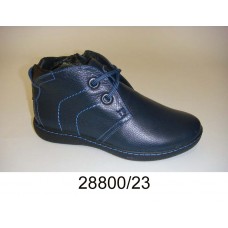 Kids' dark blue leather boots, model 28800-23