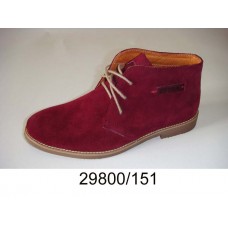 Kids' red suede laced boots, model 29800-151