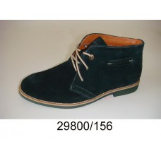 Kids' dark blue suede laced boots, model 29800-156