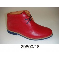 Kids' red leather boots, model 29800-18