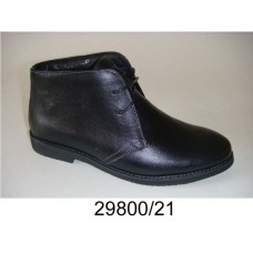 Kids' black leather boots, model 29800-21
