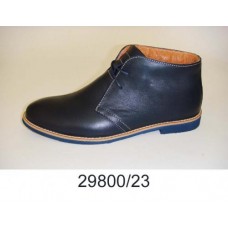 Kids' dark blue leather laced boots, model 29800-23