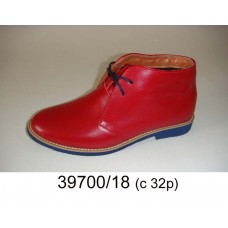 Kids' red leather comfort boots, model 39700-18