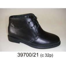 Kids' black leather laced boots, model 39700-21