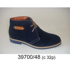 Kids' blue suede laced boots, model 39700-48