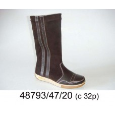Kids' brown suede high boots, model 48793-47-20