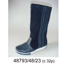 Kids' blue suede high boots, model 48793-48-23