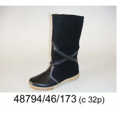 Kids' black suede high boots, model 48794-46-173