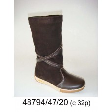 Kids' brown suede high boots, model 48794-47-20 