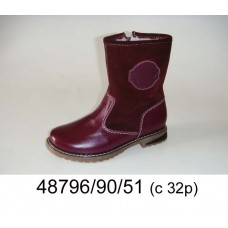 Girls' wine suede warm boots, model 48796-90-51