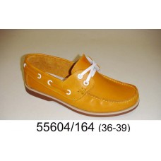 Kids' yellow leather top-sider, model 55604-164