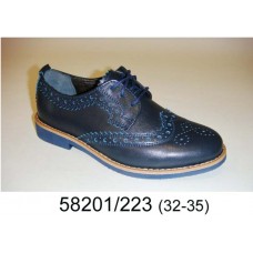 Kids' blue leather oxford shoes, model 58201-223