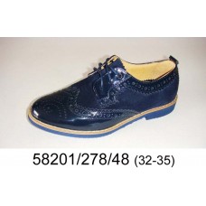 Kids' blue leather oxford shoes, model 58201-278-48
