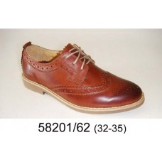 Kids' brown leather oxford shoes, model 58201-62