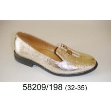 Kids' gold leather shoes, model 58209-198
