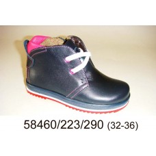 Kids' blue leather warm boots, model 58460-223-290