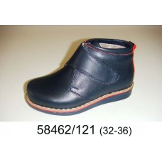 Kids' blue leather velcro warm boots, model 58462-121
