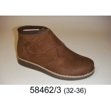 Kids' brown nubuck velcro boots, model 58462-3