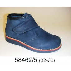 Kids' blue nubuck velcro boots, model 58462-5