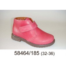 Kids' pink leather velcro boots, model 58464-185
