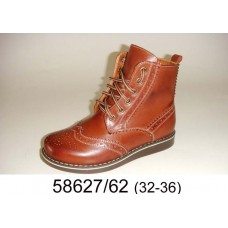 Kids' brown leather boots, model 58627-62