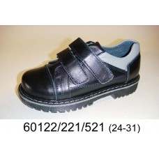 Kids' black leather velcro shoes, model 60122-221-521