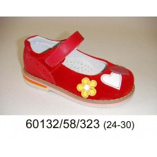 Girls' red suede shoes, model 60132-58-323