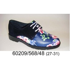 Girls' blue leather shoes, model 60209-568-48