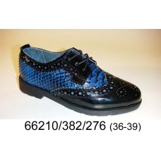 Kids' blue leather oxford shoes, model 66210-382-276