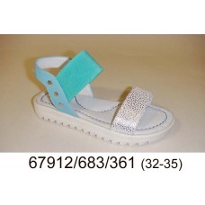 Girls' colorful leather sandals, model 67912-683-361