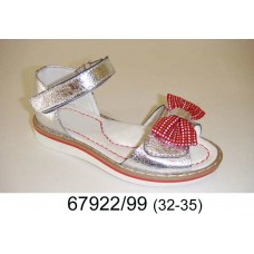 Girls' silver leather sandals, model 67922-99