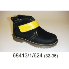 Kids' black nubuck velcro boots, model 68413-1-624