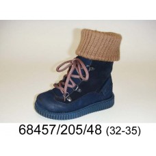 Kids' blue nubuck warm boots, model 68457-205-48
