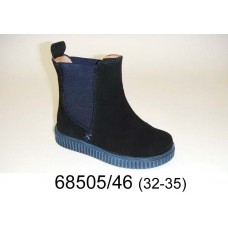 Kids' black suede boots, model 68505-46