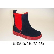 Kids' blue suede boots, model 68505-48
