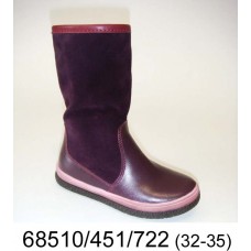 Kids' purple leather boots, model 68510-451-722