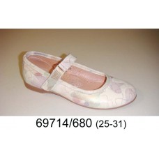 Girls' creme color leather shoes, model 69714-680