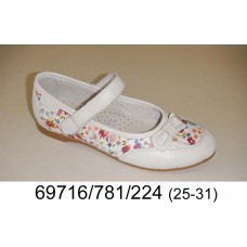 Girls' white leather velcro shoes, model 69716-781-224