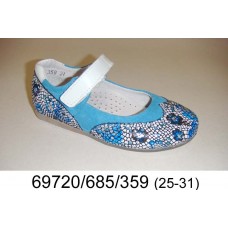 Girls' blue leather shoes, model 69720-685-359