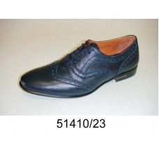 Men's blue-gray leather oxford shoes, model 51410-23