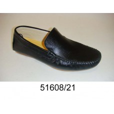 Men's black leather moccasins, model 51608-21