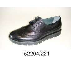 Men's black leather shoes, model 52204-221