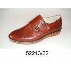 Men's brown leather monkton shoes, model 52213-62