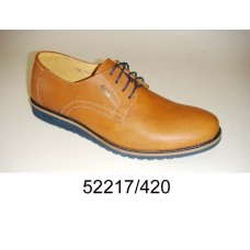 Men's brown leather shoes, model 52217-420
