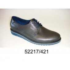 Men's black leather shoes, model 52217-421