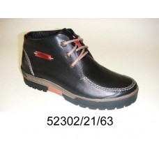 Men's black leather boots, model 52302-21-63