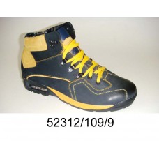 Men's black leather waterproof boots, model 52312-109-9