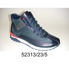 Men's blue leather boots, model 52313-23-5